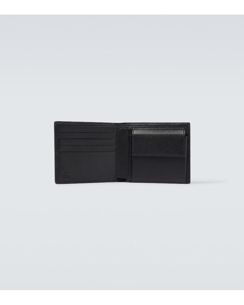 Cartera Emblem De Piel Con Gg Gucci de hombre de color Black