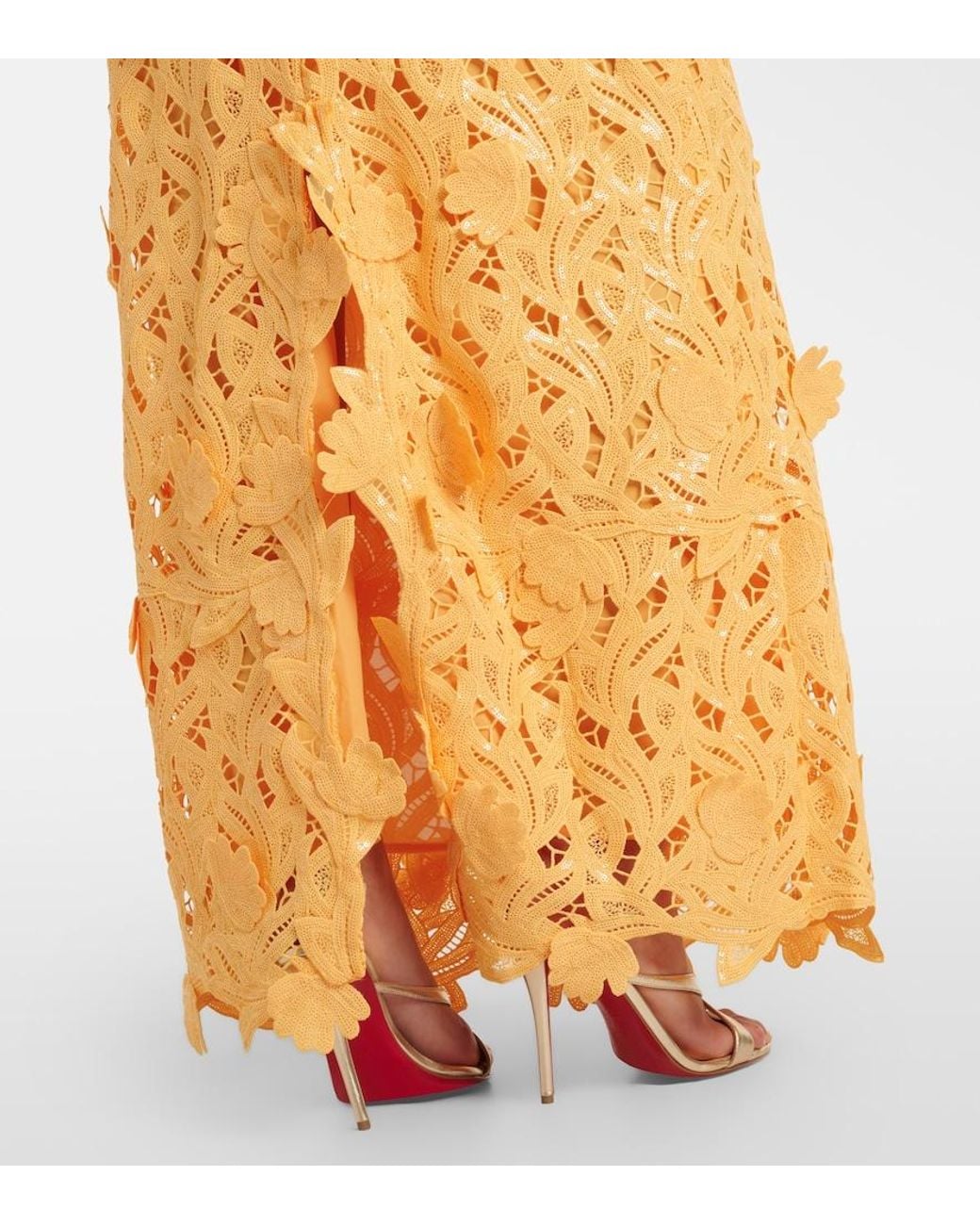 Jonathan Simkhai Metallic Marenna Broderie Anglaise Sequined Gown