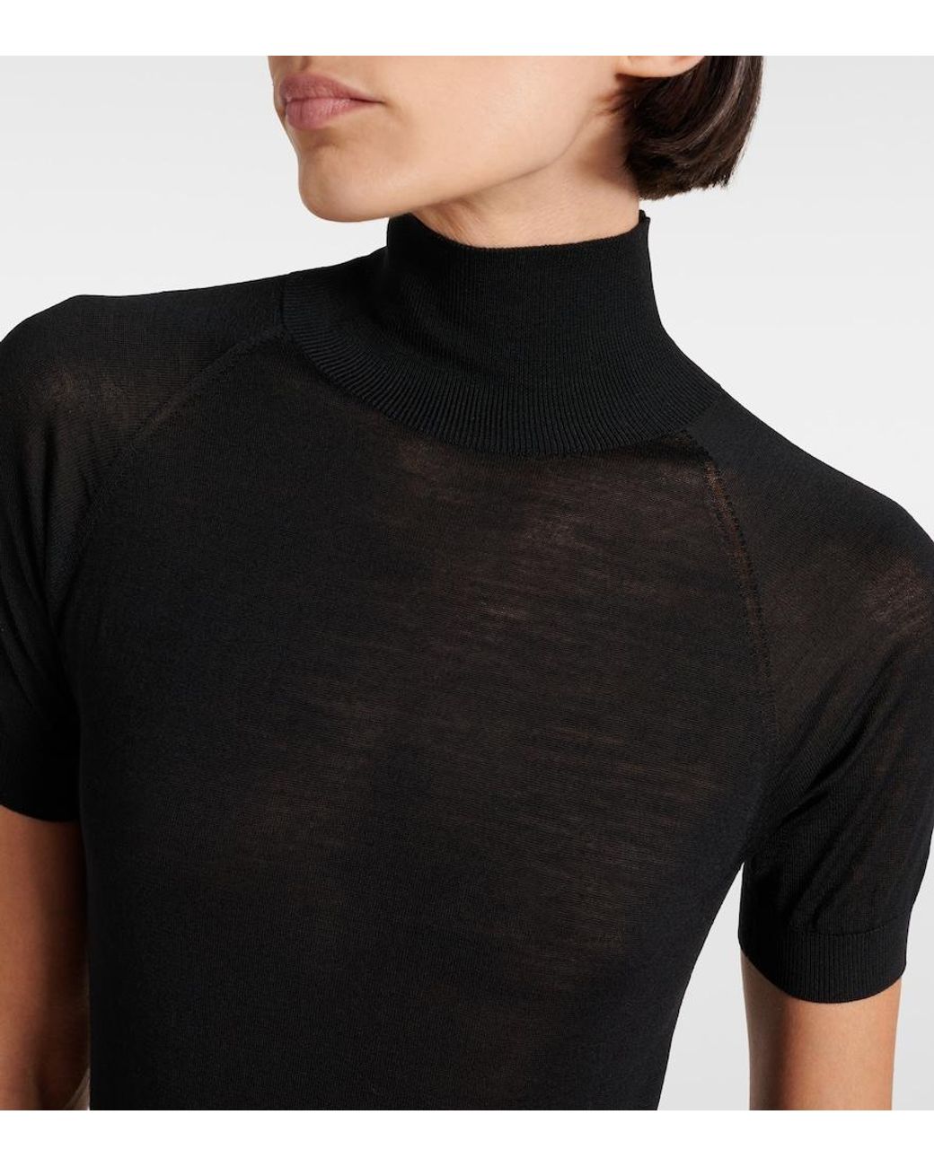 Alaïa Black Wool Bodysuit