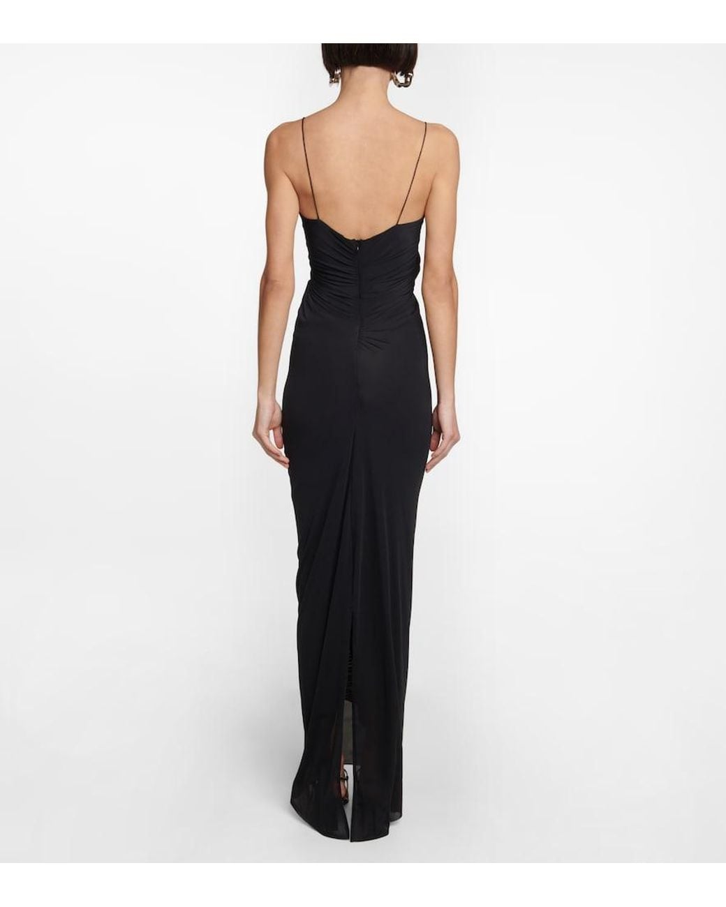 Christopher Esber Black Molded Venus Jersey Maxi Dress