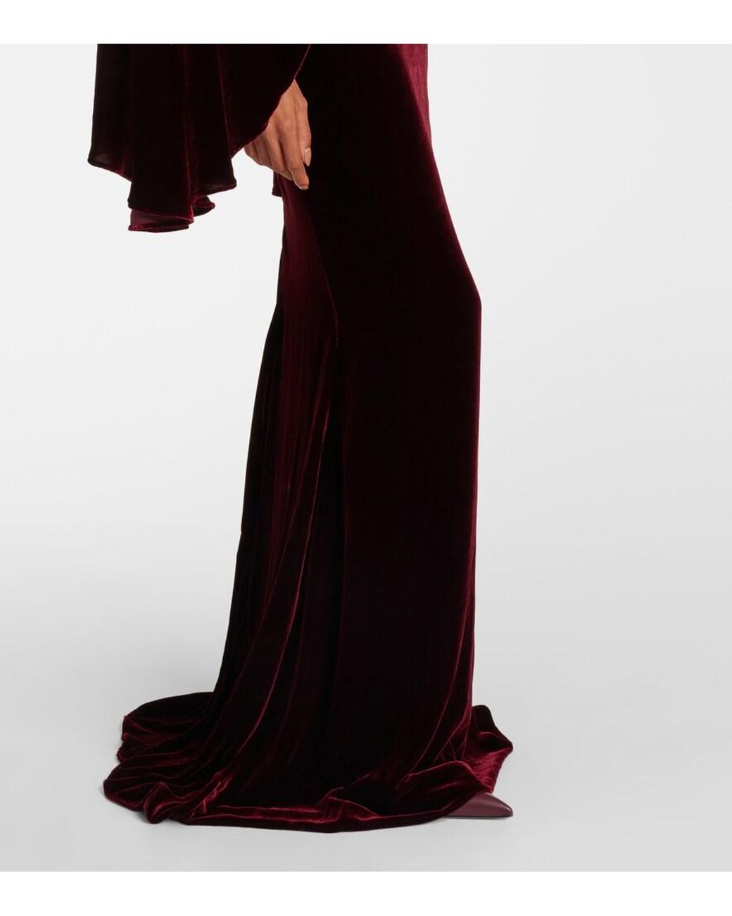 Taller Marmo Red Musidora Draped Velvet Gown