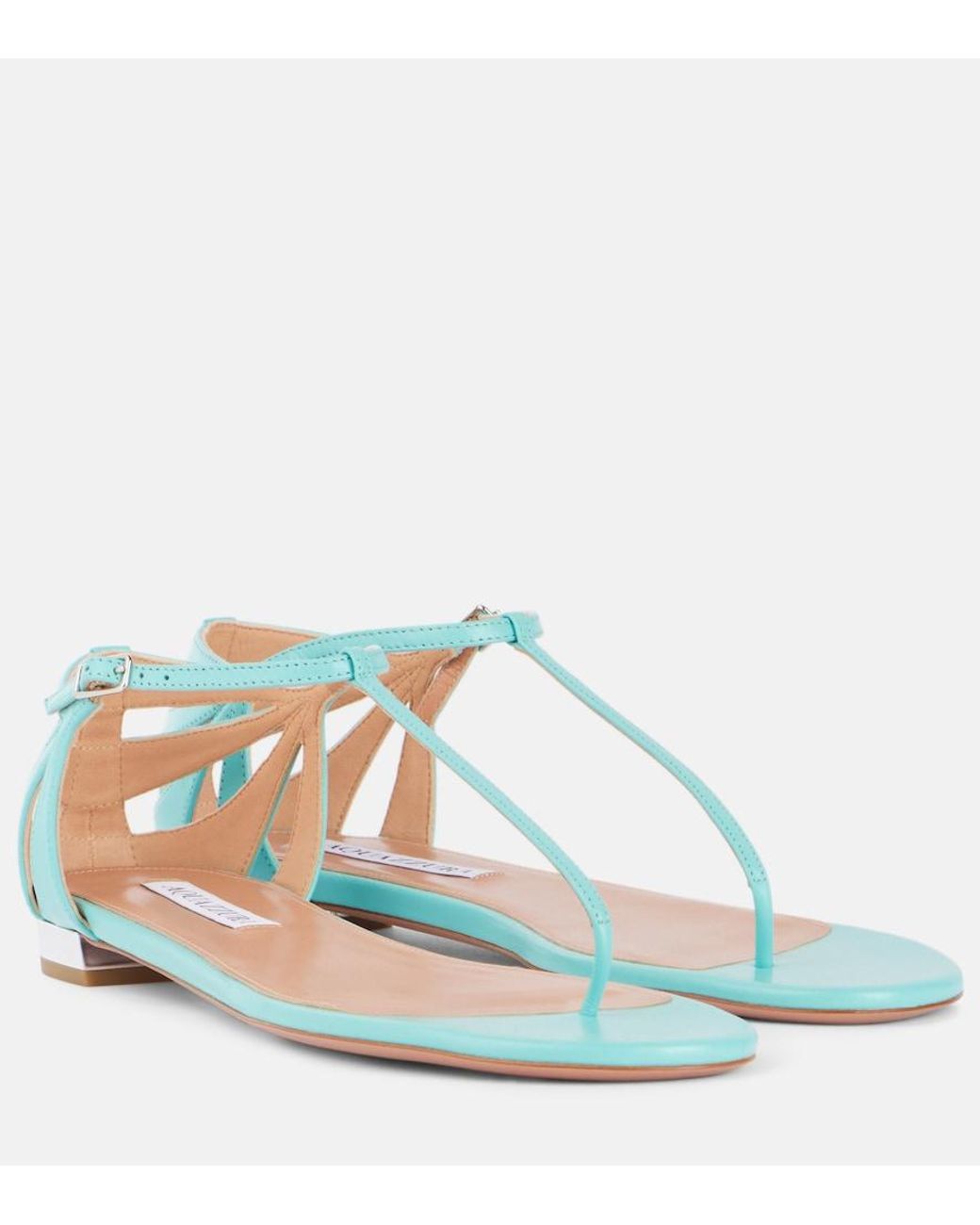 Aquazzura Blue Leather Sandals