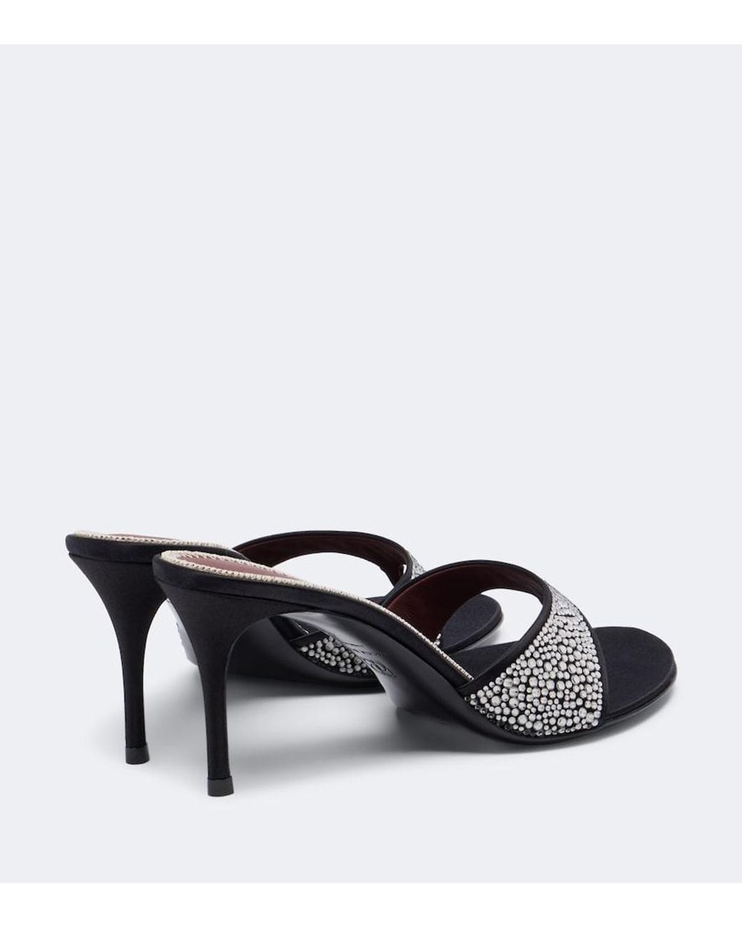 Magda Butrym Black Embellished Satin Thong Sandals