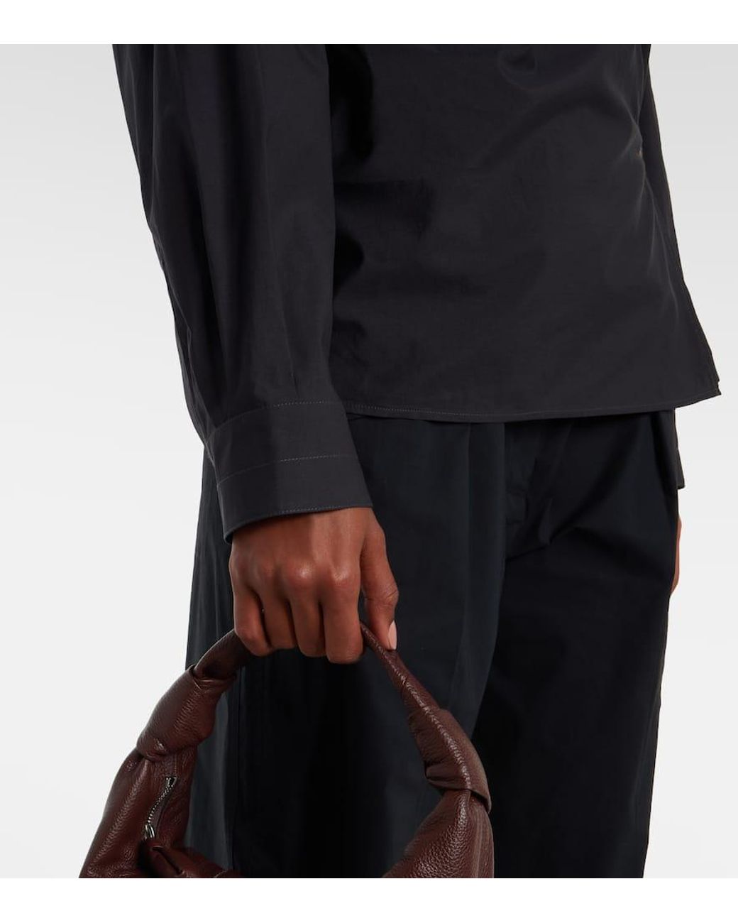 Lemaire Blue Twisted Cotton And Silk Shirt