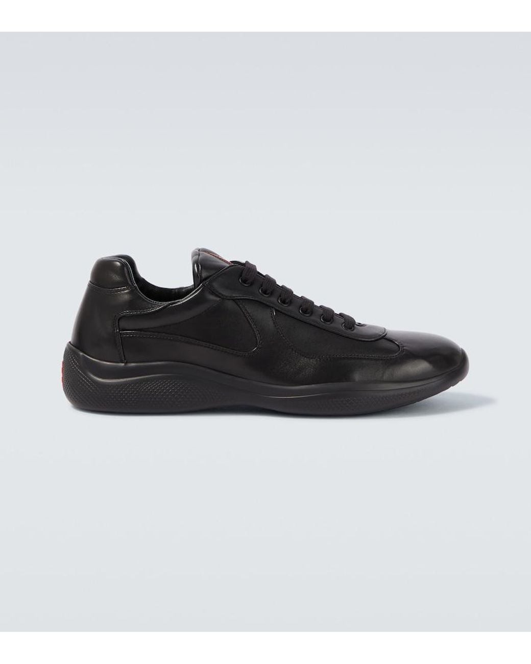 Prada Black America's Cup Leather Sneakers for men