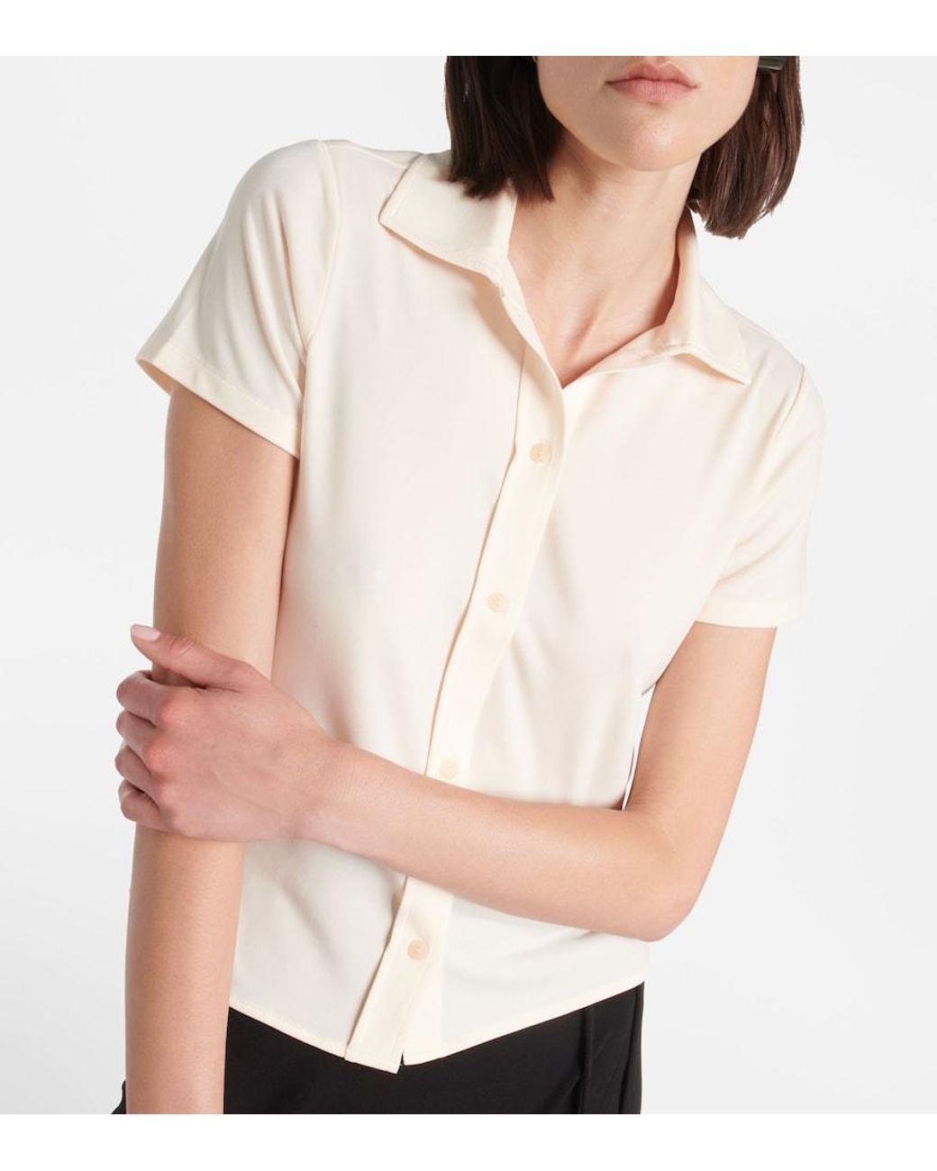 Vince Natural Button-Up Top