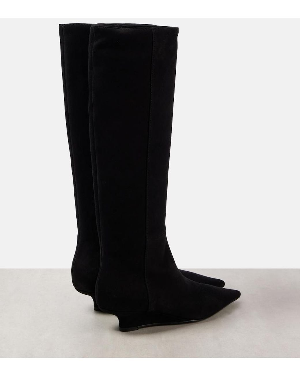 Totême Black Sharp 40 Suede Knee-High Boots