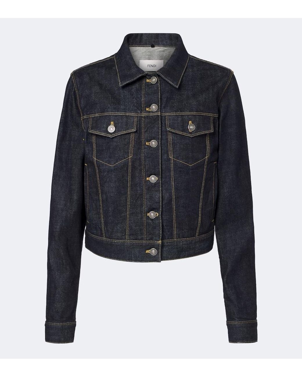Fendi Blue Cropped Denim Jacket