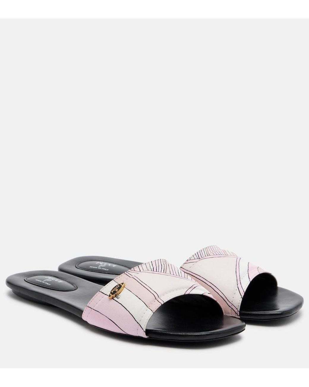 Emilio Pucci Pink Yummy Iride Twill Slides