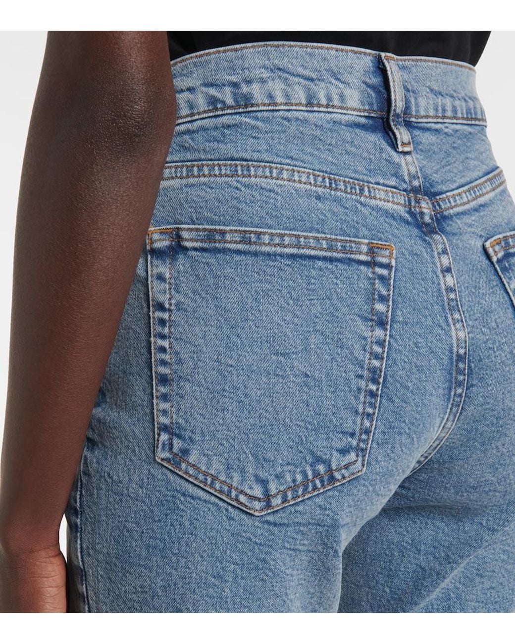 FRAME Blue The Borrowed Straight Jeans