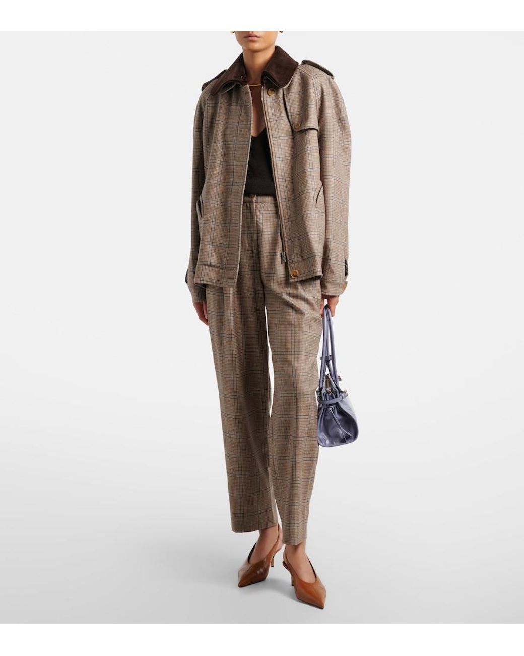 Blazé Milano Brown Chausie Checked Virgin Wool Jacket