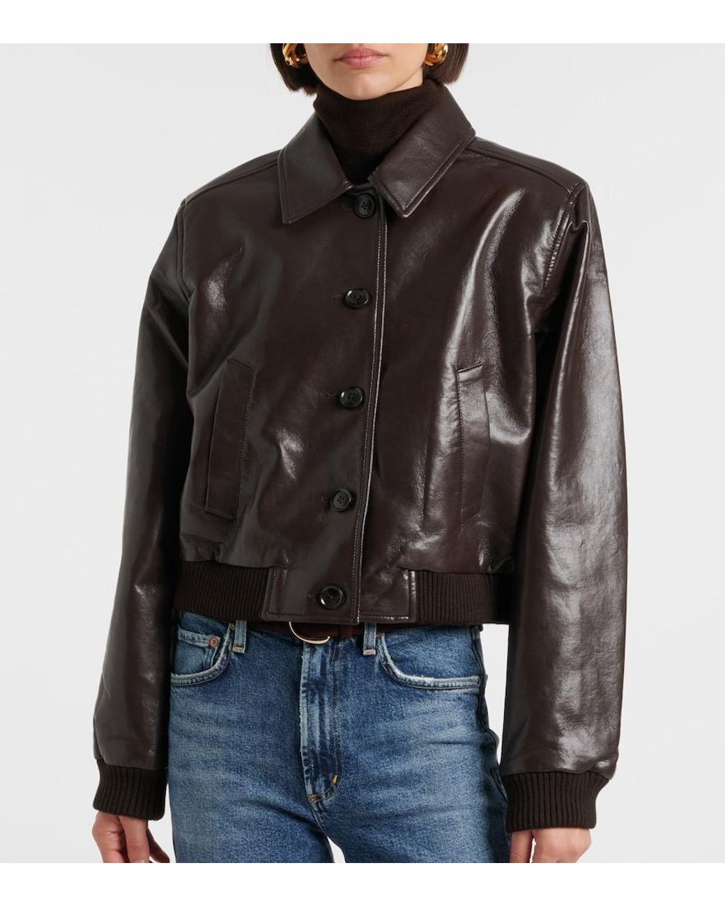 Citizens of Humanity Black Lola Leather Bomber Jacket