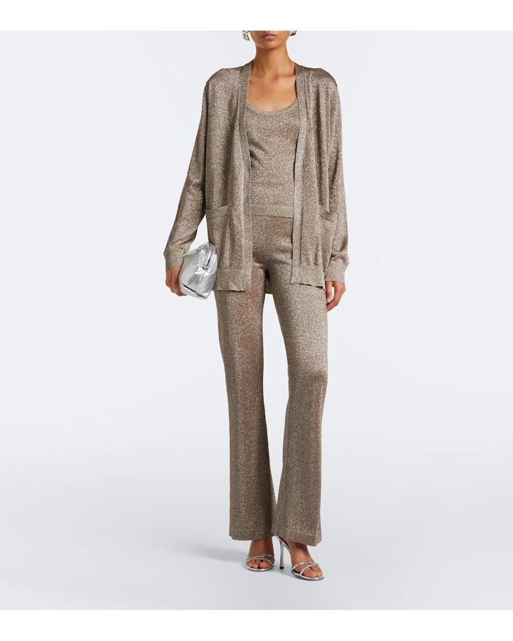 Missoni Brown Knitted Lame Tank Top
