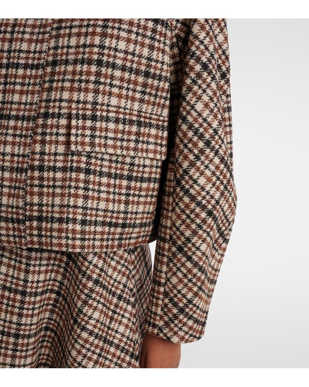 Brunello Cucinelli Brown Checked Wool And Alpaca-Blend Jacket