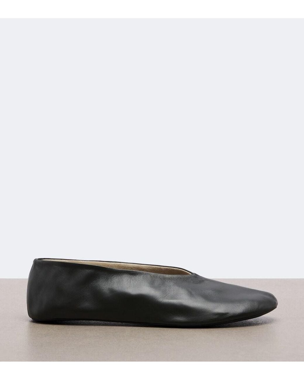 The Row Gray Stella Leather Ballet Flats