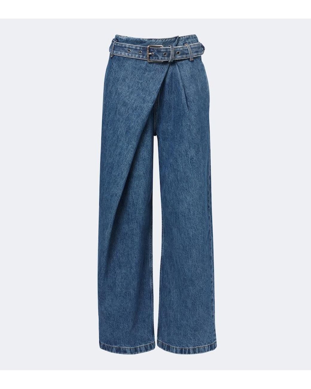 Jeans Anchos Drapeados Loewe de color Blue