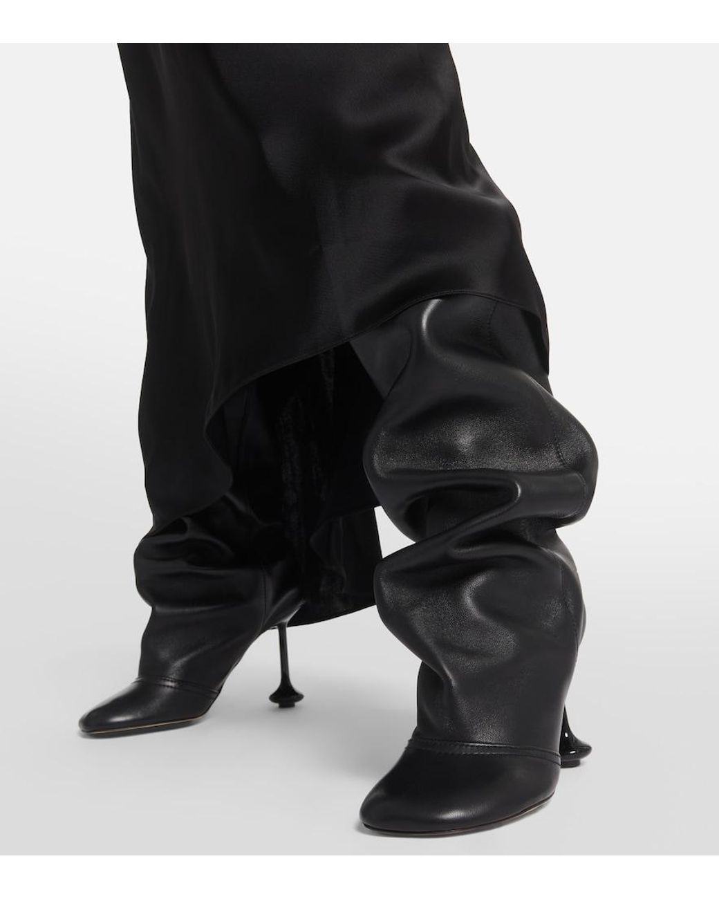 Loewe Black Lambskin Knee-High Boots