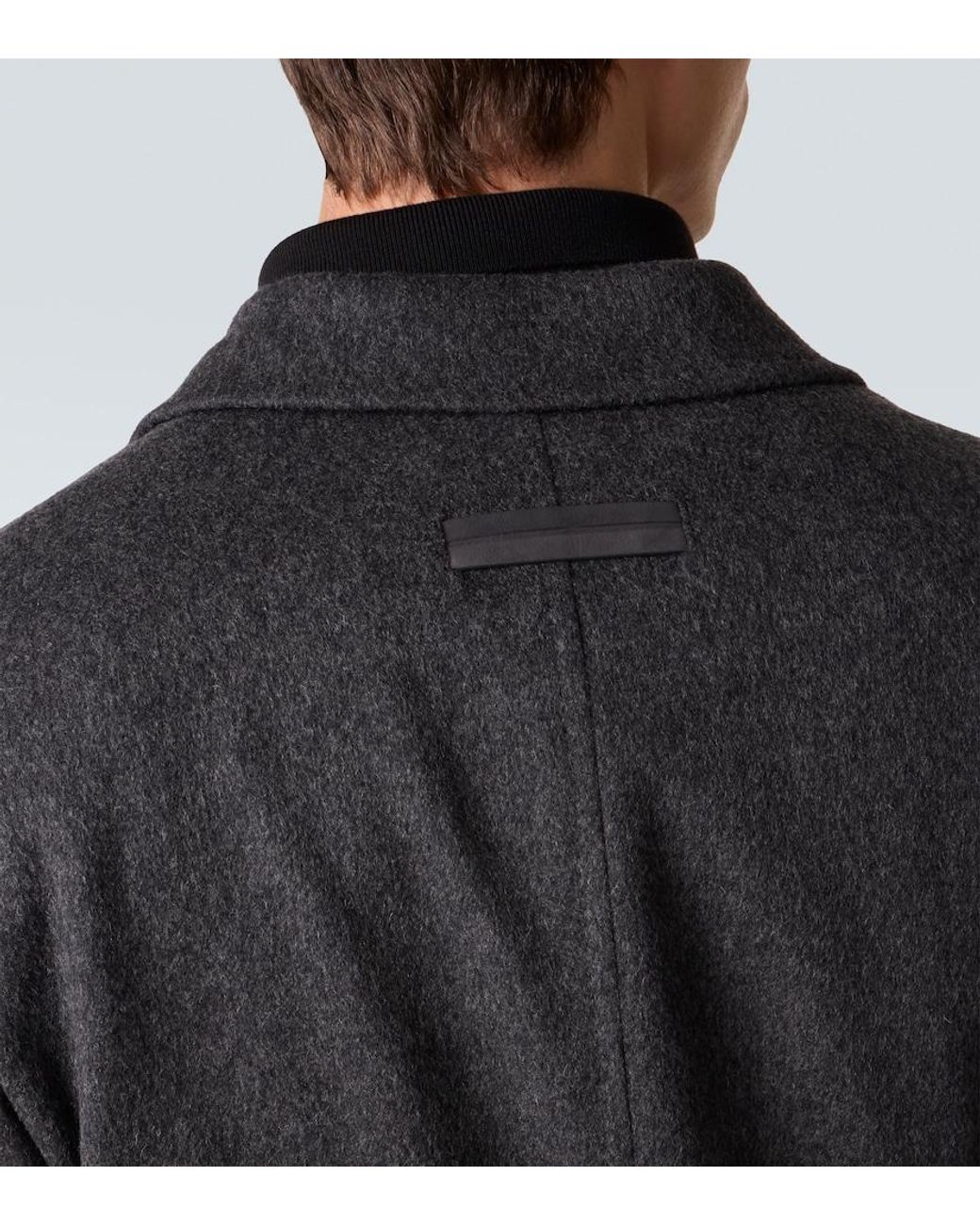Zegna Black Wool And Cashmere-Blend Coat for men