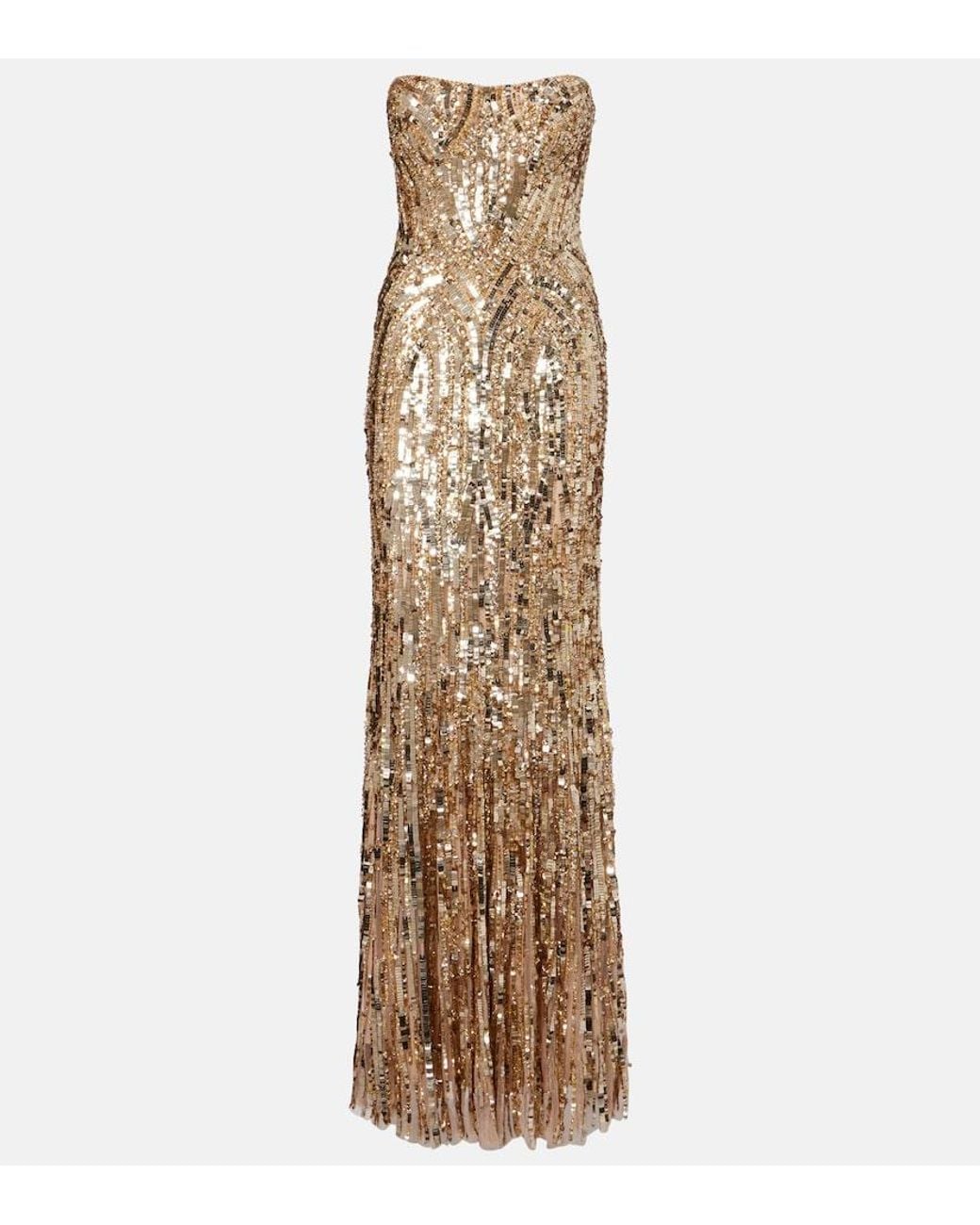 Jenny Packham Metallic Euphoria Sequined Gown