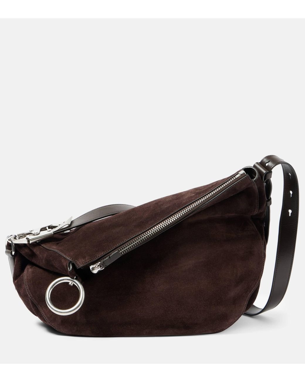 【関税&送料込】Burberry Chocolate Suede Medium Knight Shoul Burberry Medium knight shoulder bag in chocolate suede | The