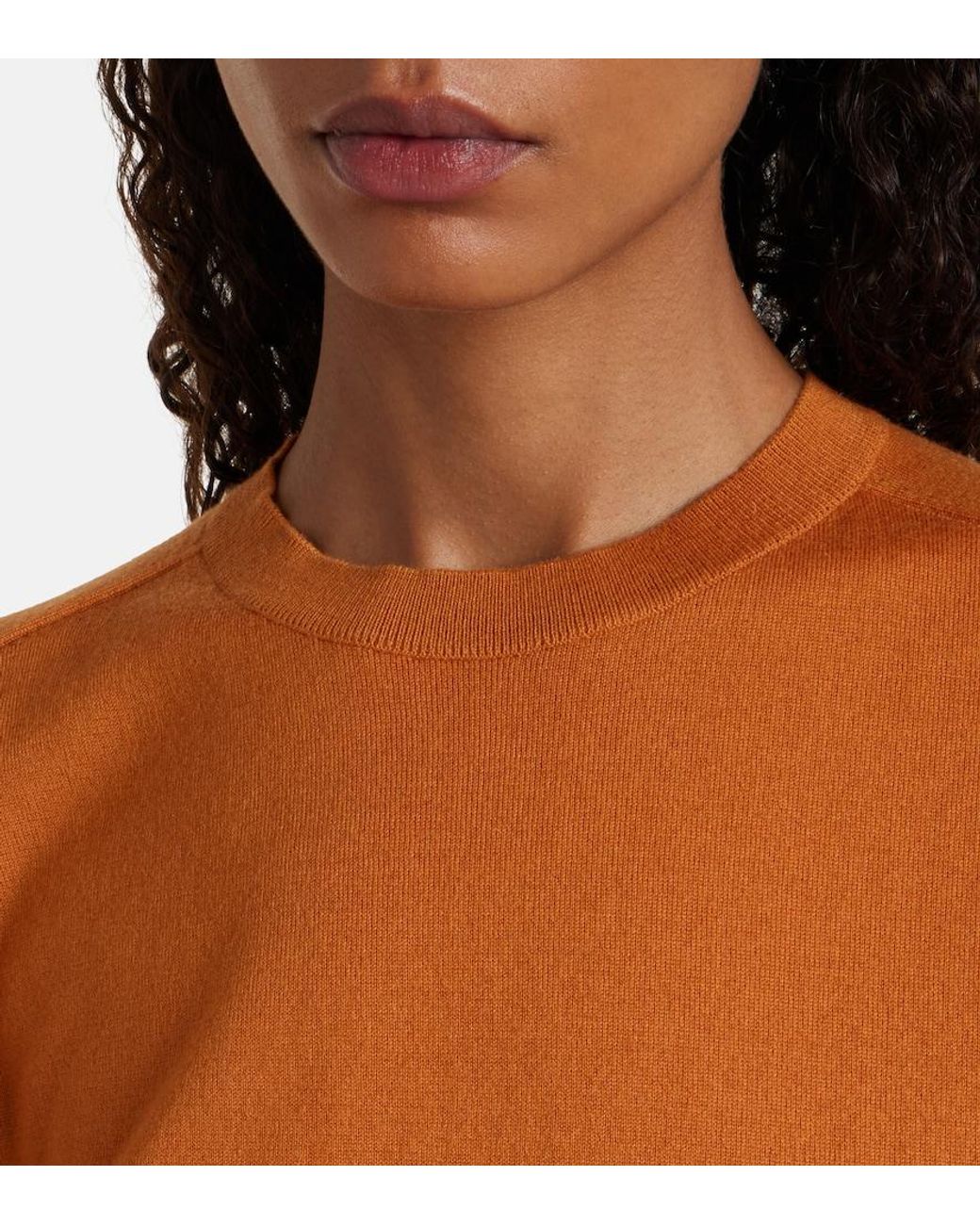 Loro Piana Orange Piuma Cashmere Sweater