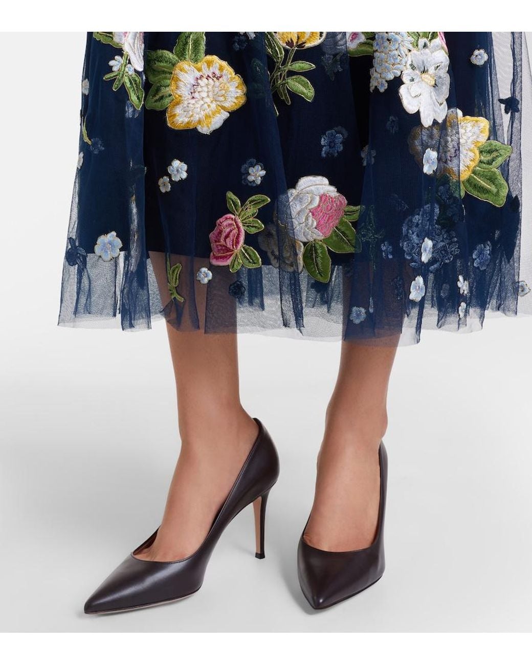 Carolina Herrera Black Embroidered Cocktail Dress