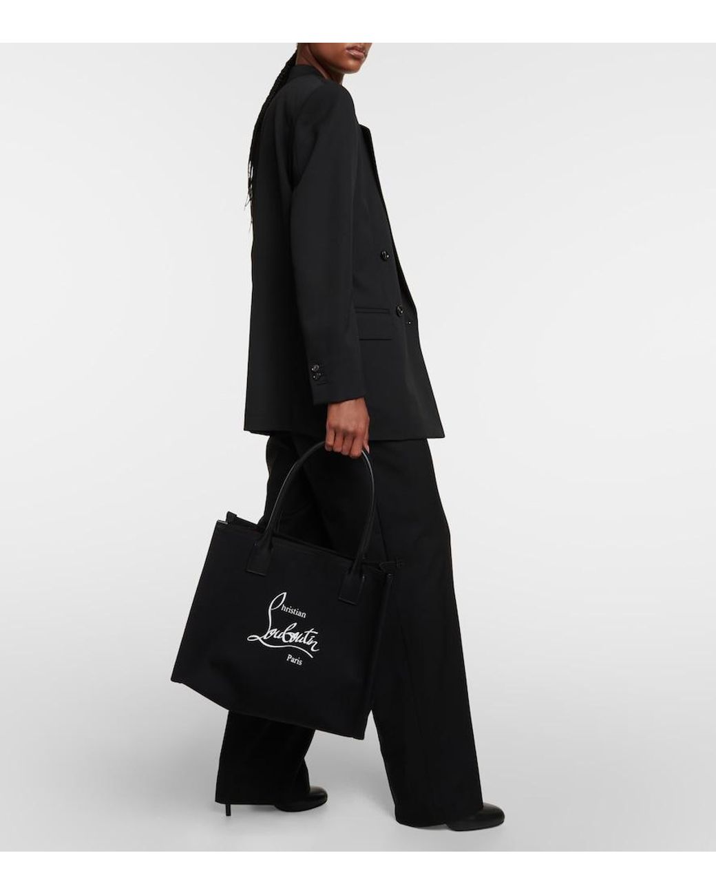 Christian Louboutin Black Nastroloubi Large Canvas Tote Bag
