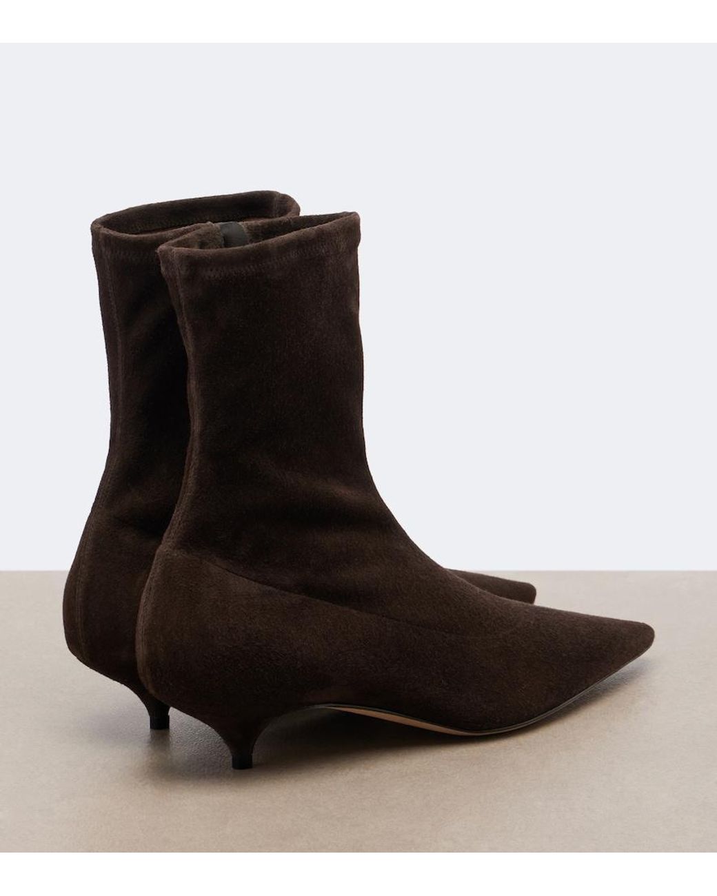 The Row Brown Liisa Suede Ankle Boots