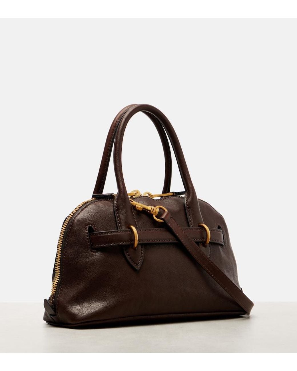Miu Miu Brown Aventure Leather Tote Bag