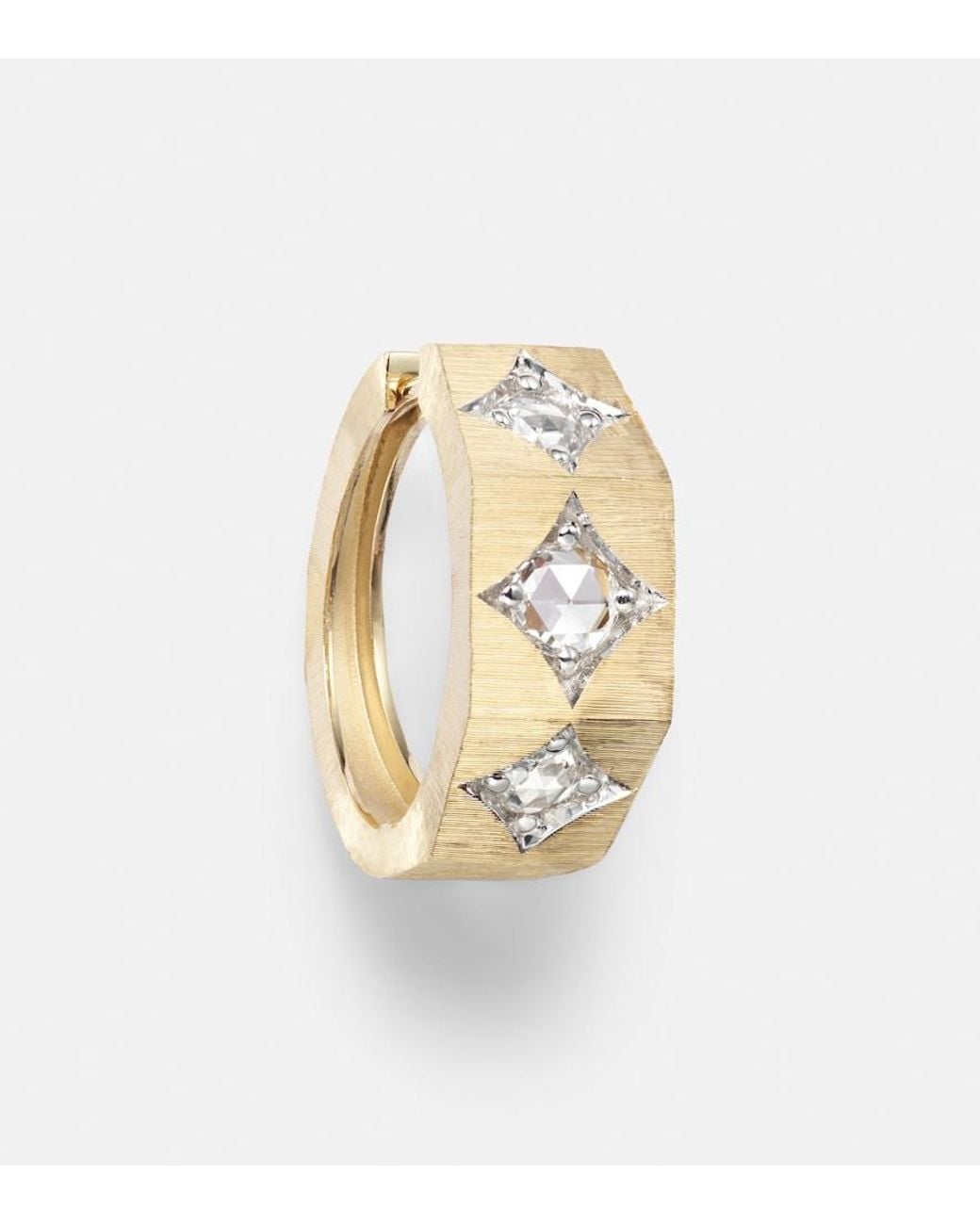 Marie Lichtenberg Metallic Ecrou 18Kt Single Hoop Earring