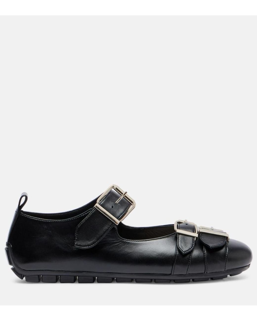 Simone Rocha Black Buckle Ballerina Leather Ballet Flats