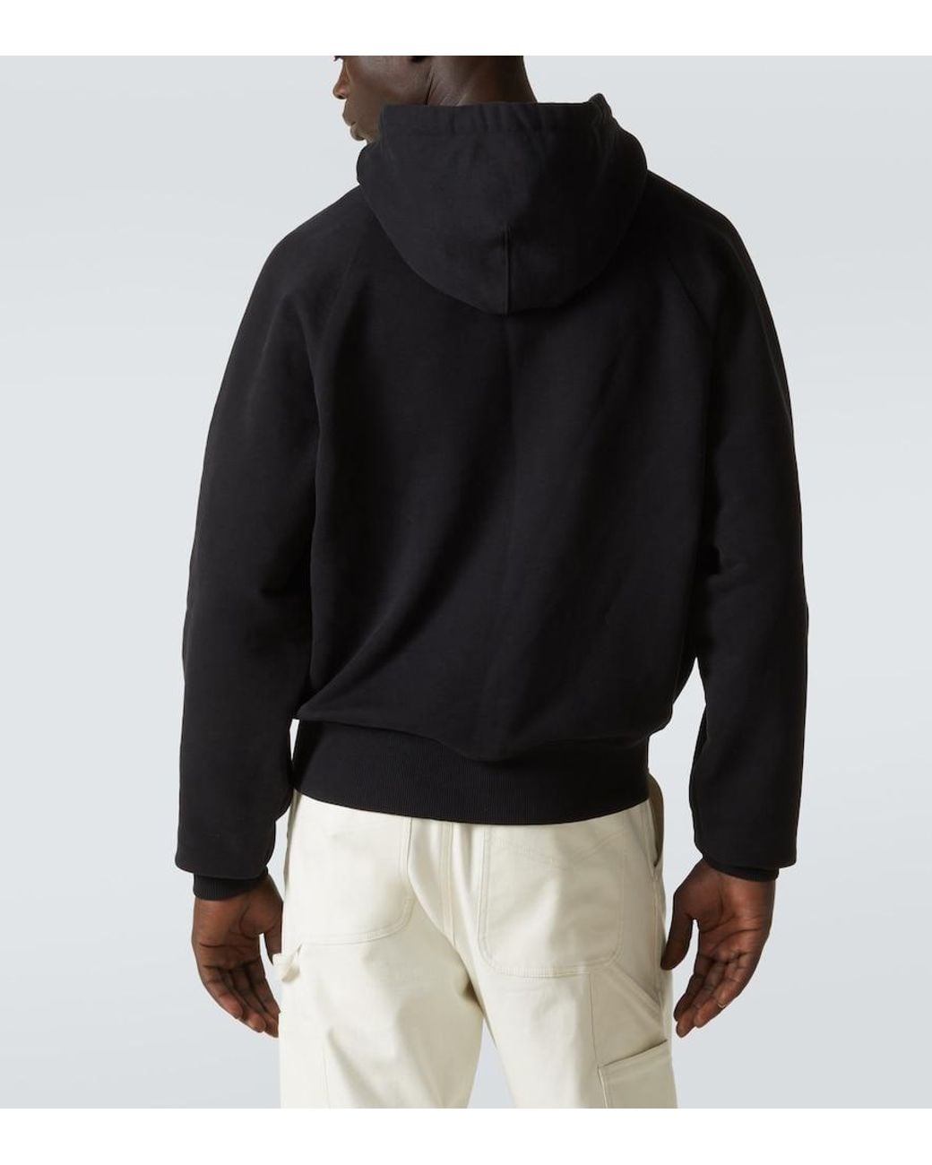 AMI Black Ami De Caur Zipped Hoodie for men