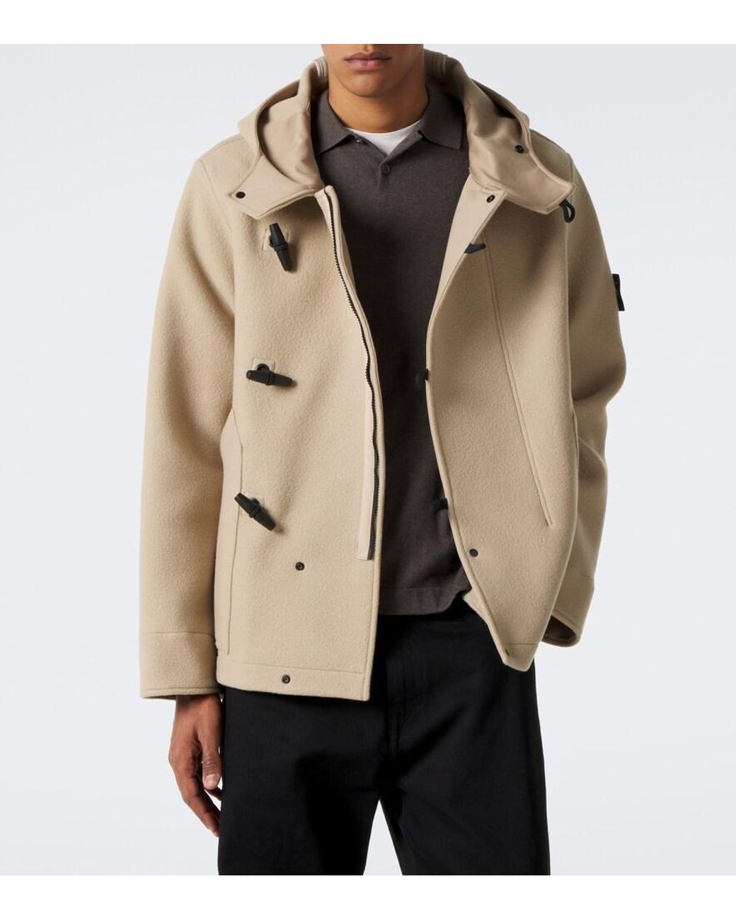 Stone Island Natural Heavy Melton Wool And Cashmere Parka for men