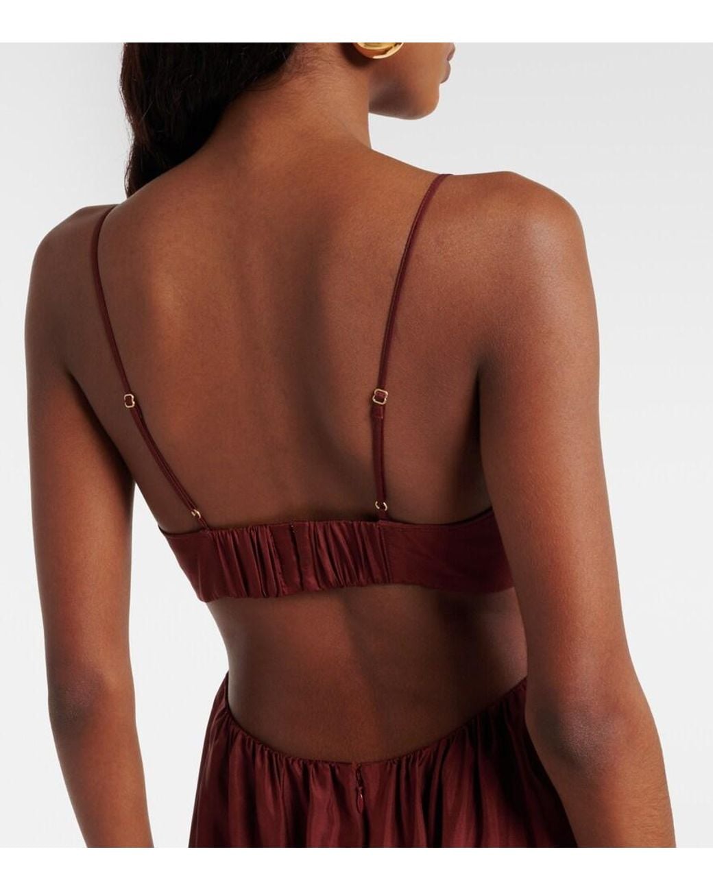 Zimmermann Red Wanderlust Cutout Silk Maxi Dress
