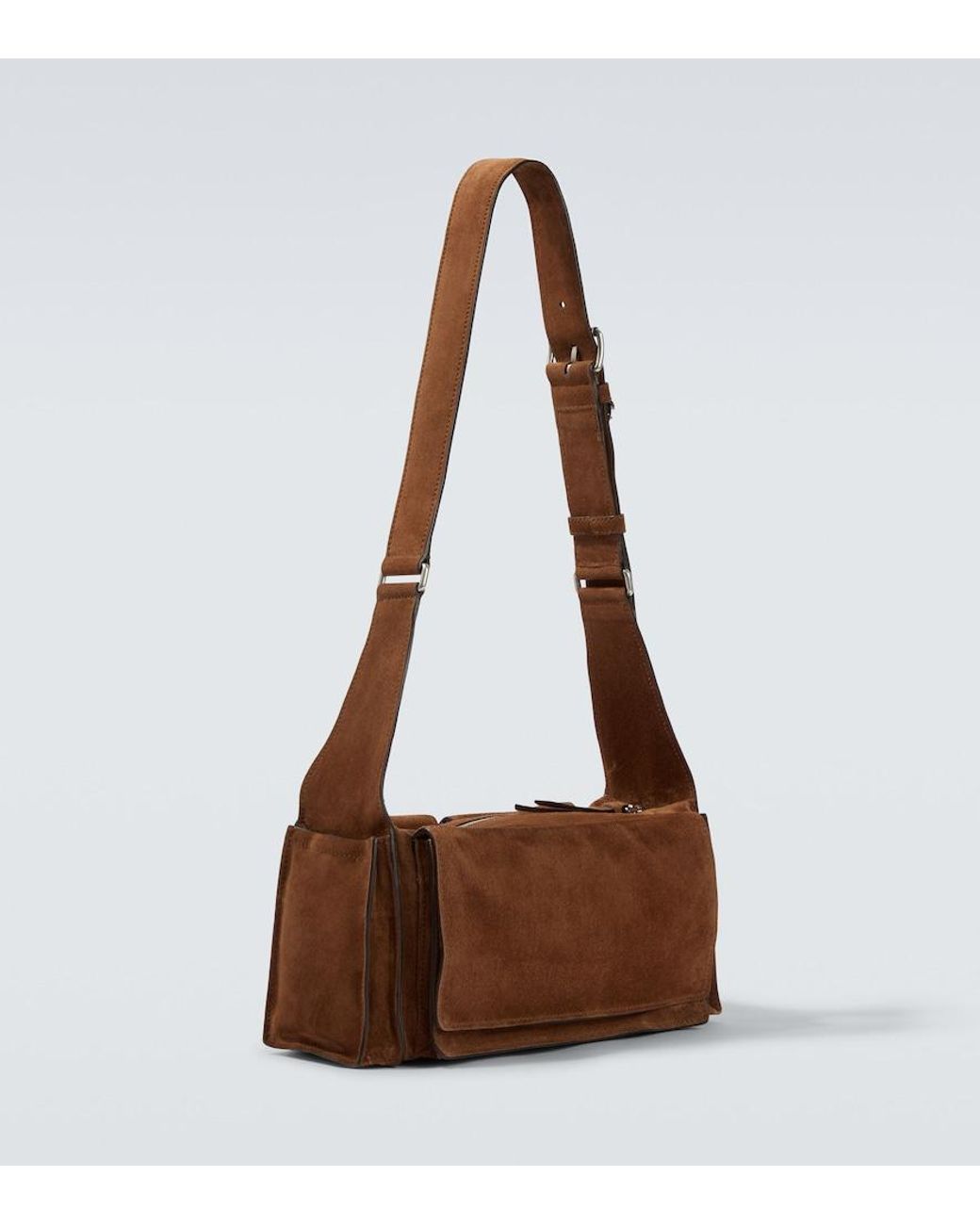 Miu Miu Brown Utilitaire Suede Shoulder Bag for men