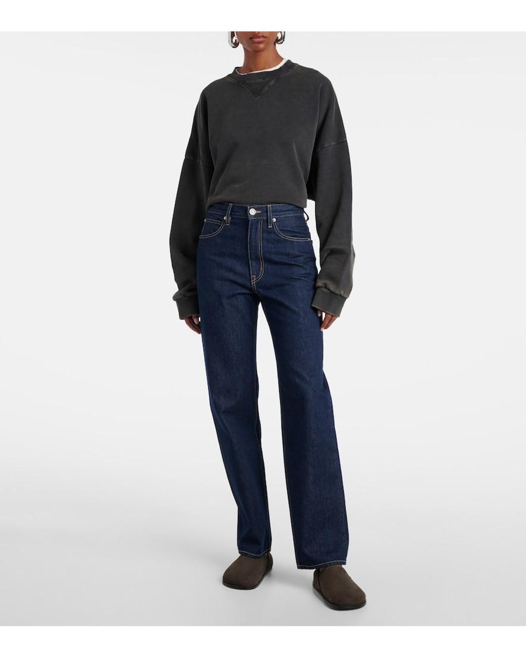 SLVRLAKE Denim Blue London High-Rise Straight Jeans
