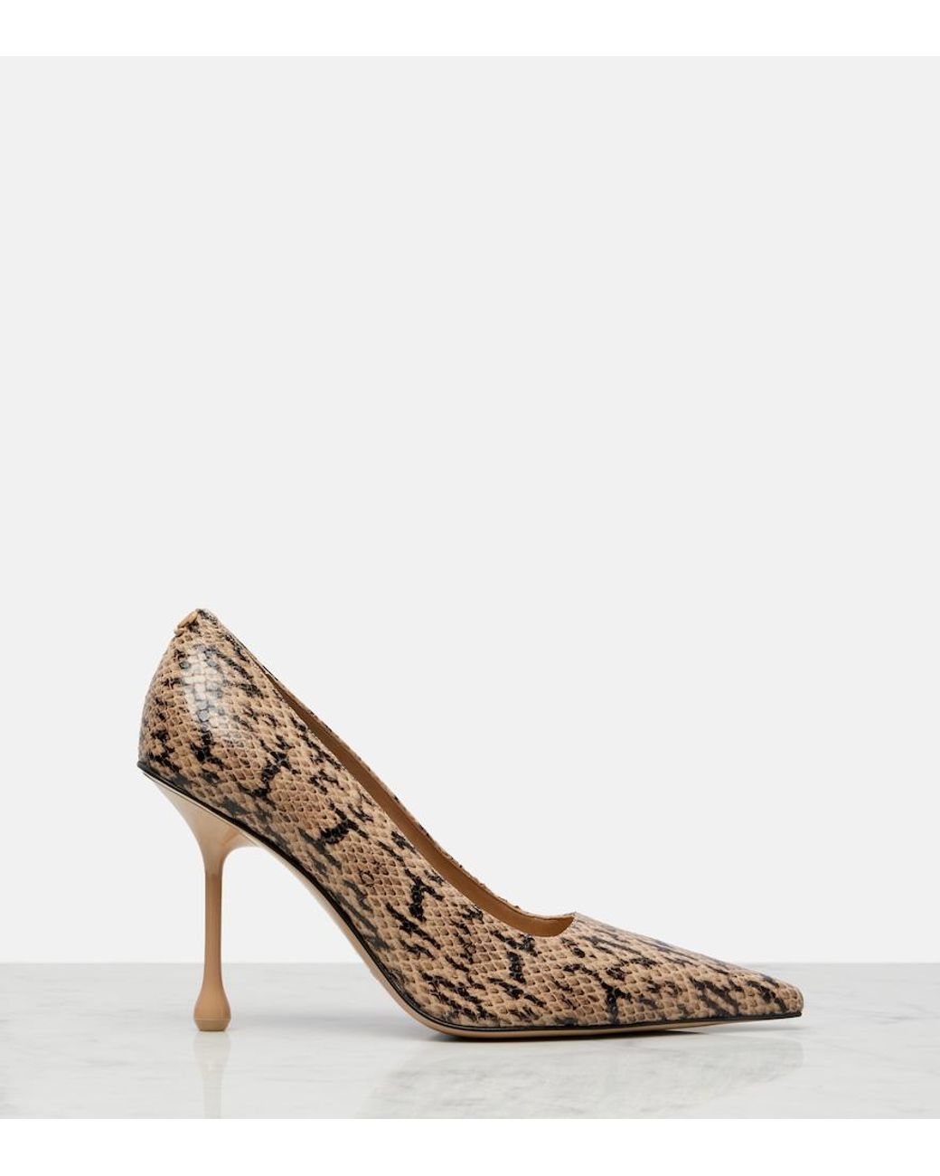 Jimmy Choo Brown Ixia Snake-Effect Leather Pumps