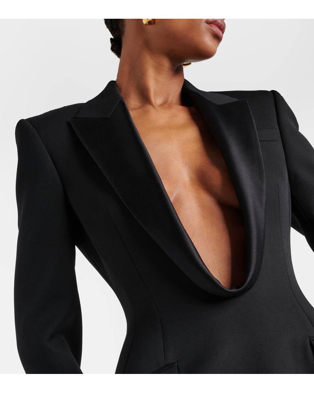McQueen Long Jacket Dress in Black | Lyst
