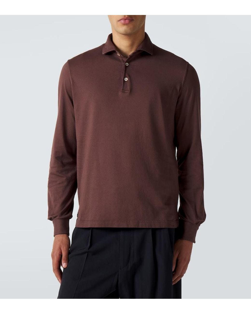 Polo De Pique De Algodon Fedeli de hombre de color Brown