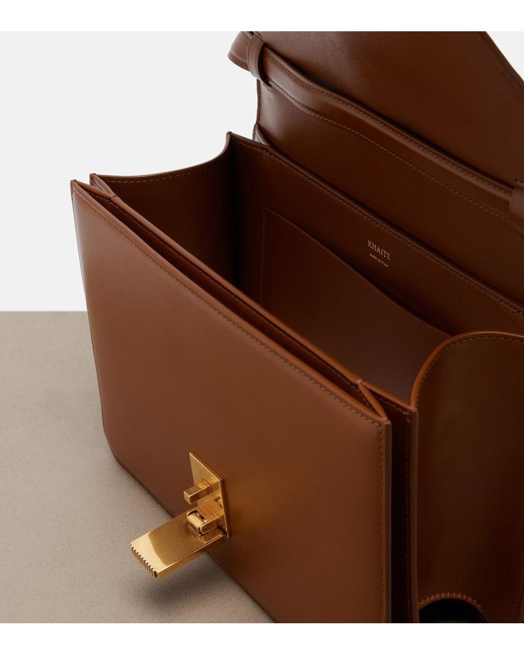 Khaite Brown Blake Leather Crossbody Bag