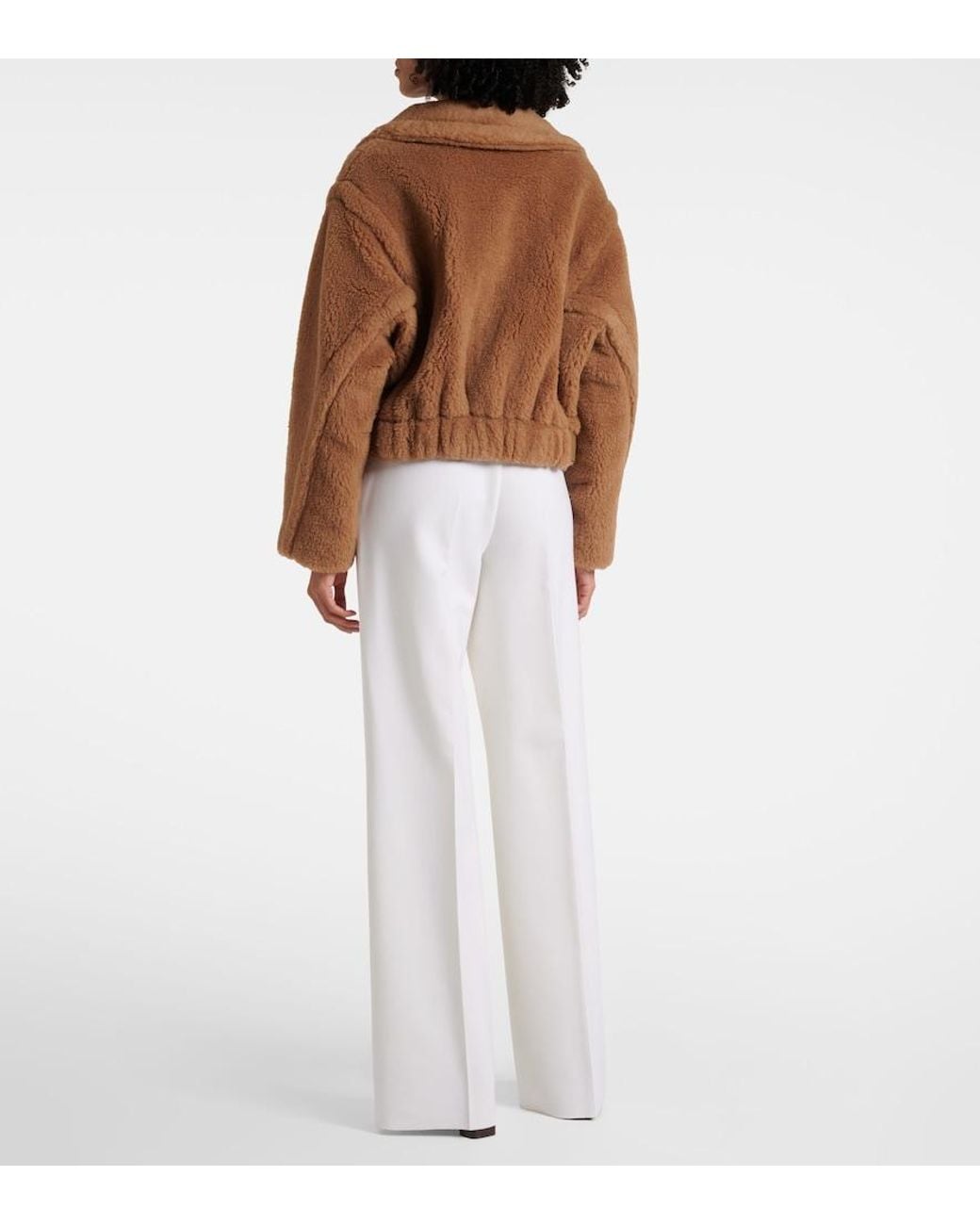 Max Mara Brown Gardone Camel Hair And Silk Teddy Coat