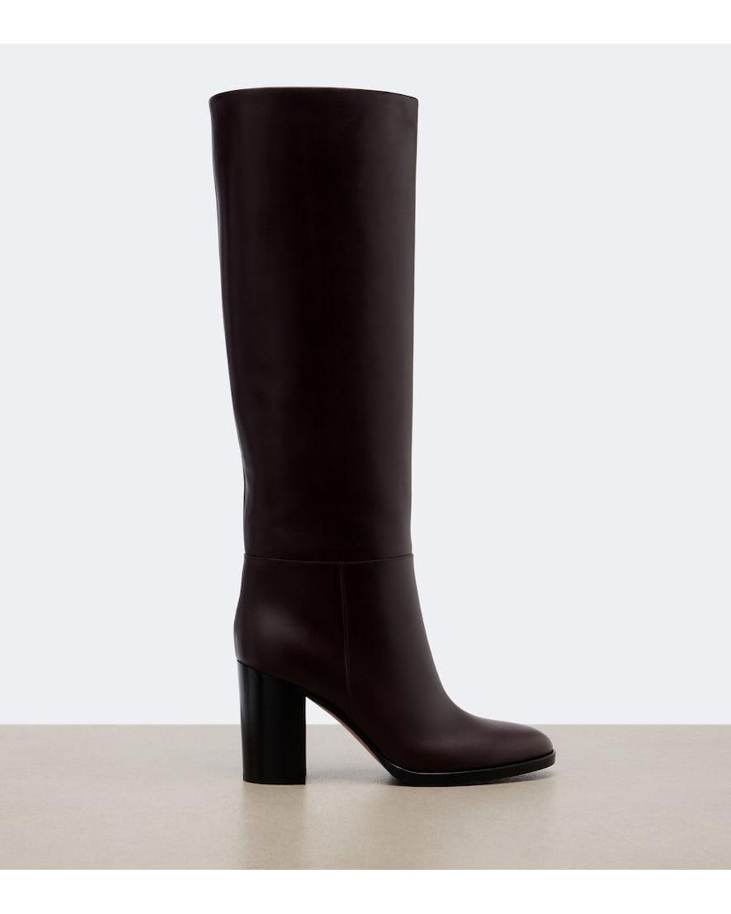 Gianvito Rossi Black Santiago Leather Knee-High Boots