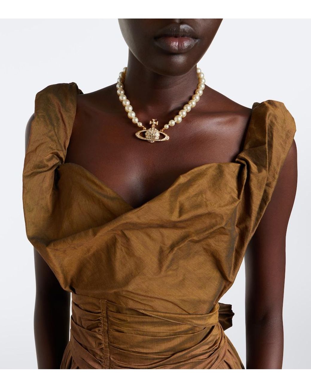 Vivienne Westwood Brown Sunday Cotton-Blend Twill Midi Dress