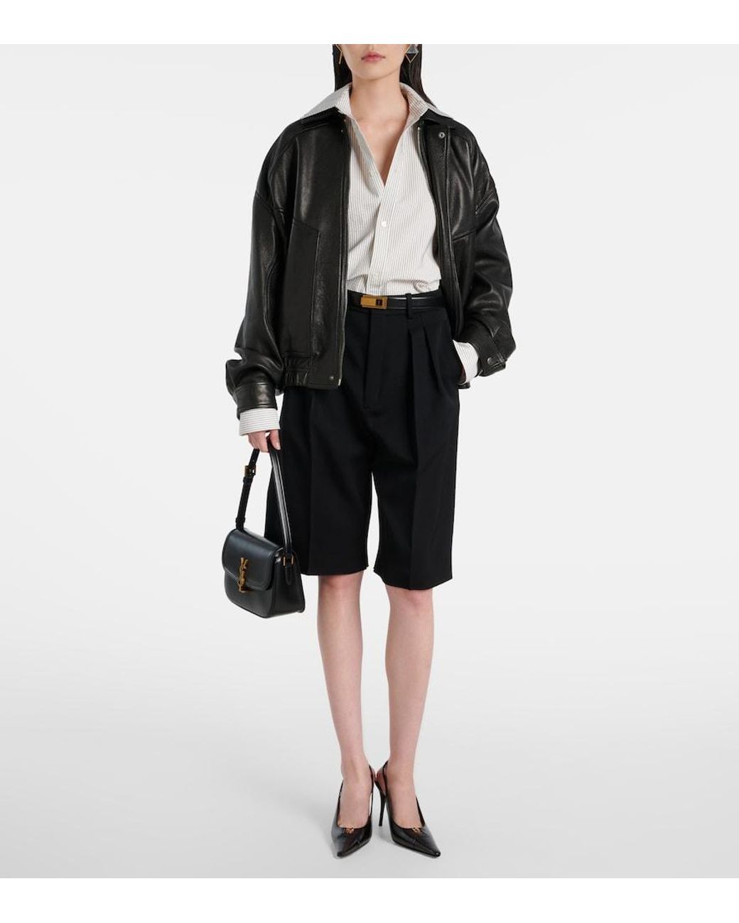 Saint Laurent Black Solferino Small Leather Shoulder Bag