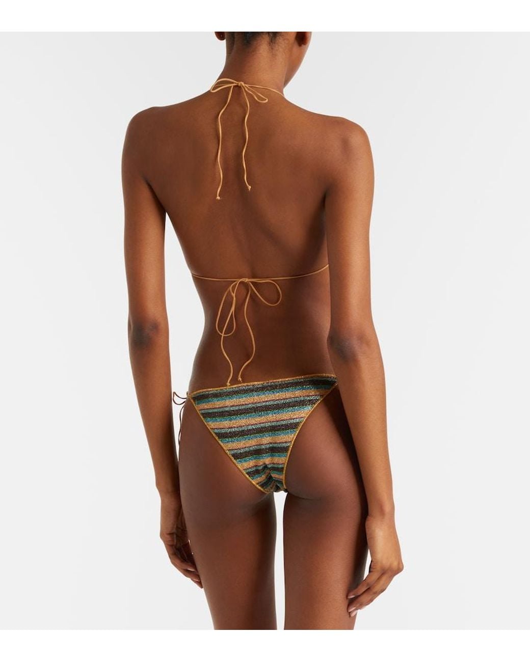 Oseree White Lumiere Striped Bikini