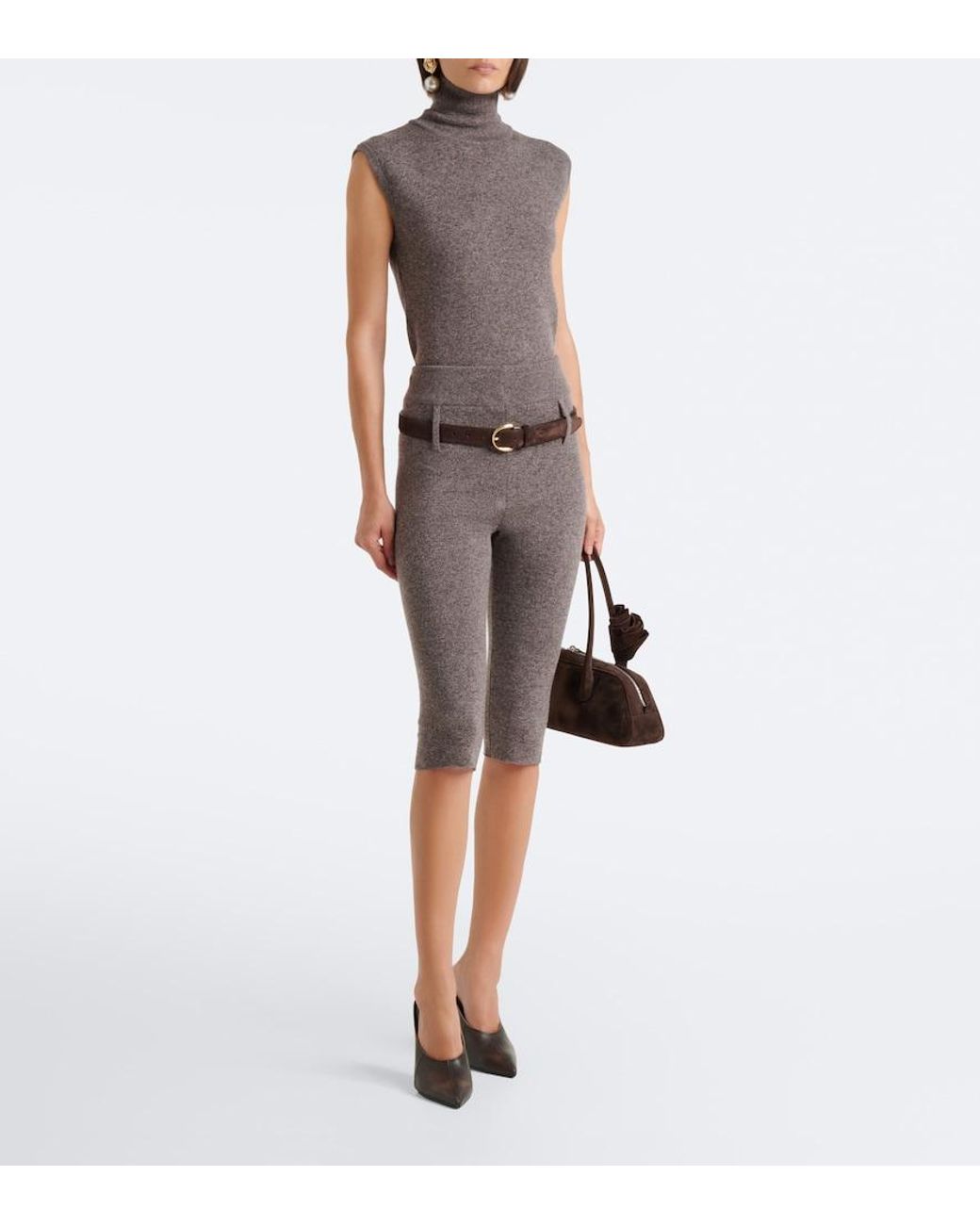 Magda Butrym Brown Wool Turtleneck Sweater
