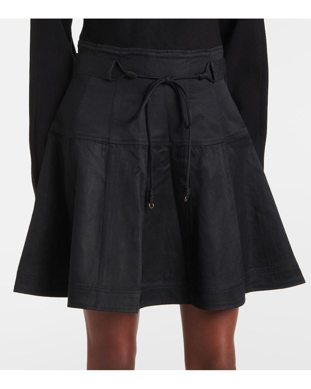 Ulla Johnson Black Aremi Twill-Trimmed Mini Dress