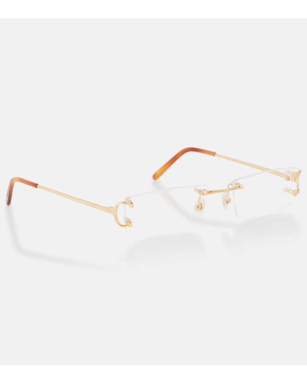 Cartier Metallic Rectangular Glasses