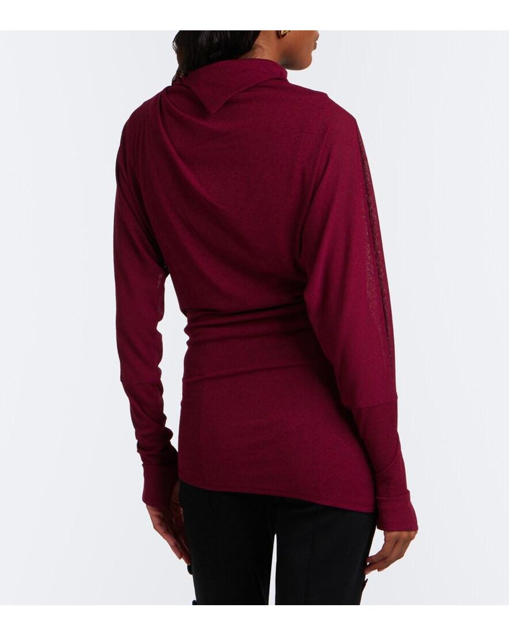 Proenza Schouler Purple Golda Draped Jersey Top