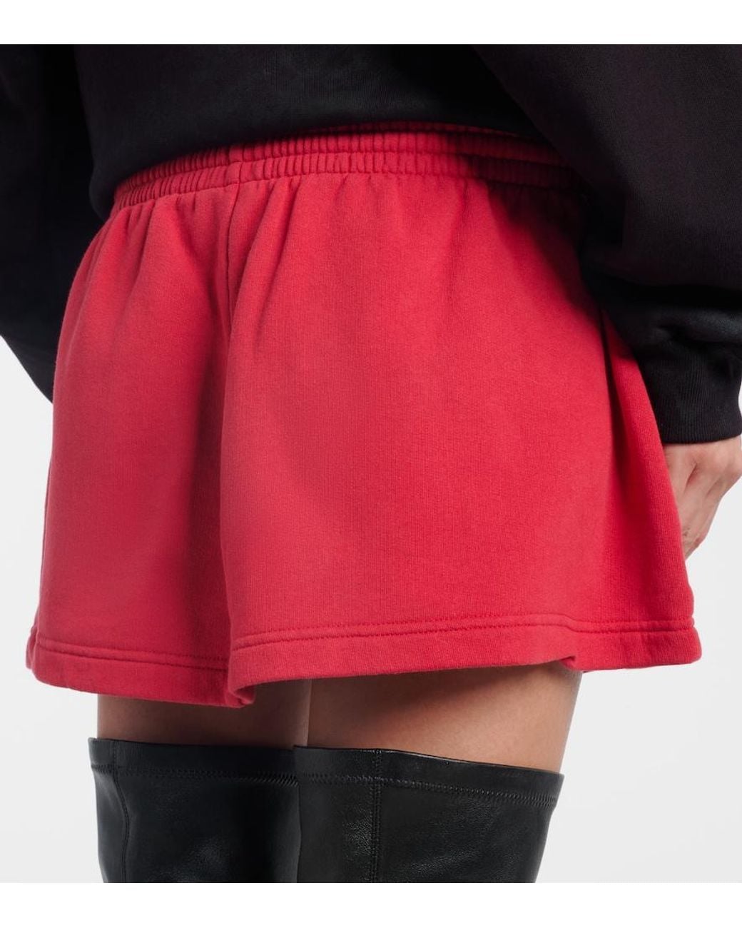 Balenciaga Red Cotton Miniskirt